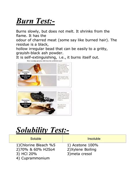 Microscopic View of fibers and their identification , solubility test | DOCX