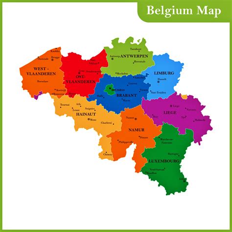 Belgium Map of Regions and Provinces - OrangeSmile.com