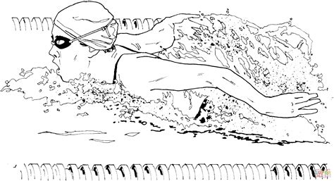 Girl Swimming Coloring Page