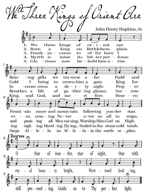 We Three Kings Song Lyrics Wall Art, Digital Print, Christmas Printable ...