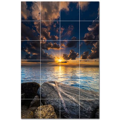 Picture-Tiles.com 24" x 36" Ceramic Sunset Photo Decorative Mural Tile ...