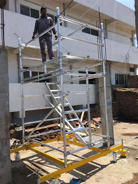 Aluminium Scaffolding - 2.20 Meter Single Width Crystal Scaffolding ...