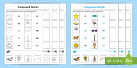 Compound Word Matching Game Split- Compound Words, compound word ...