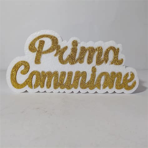 Generico SCRITTA PRIMA COMUNIONE CENTROTAVOLA TOPPER IN POLISTIROLO 20 ...