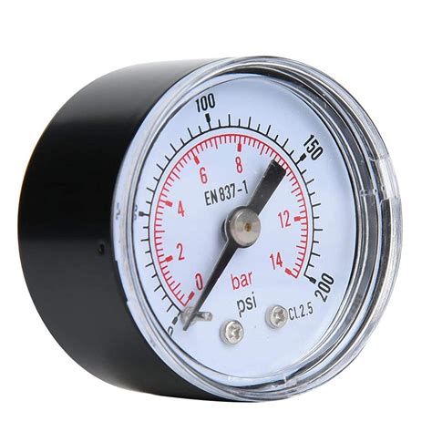 Pressure Gauge, 1/8" BSPT Thread Psi Gauge Accurate Back Connection ...