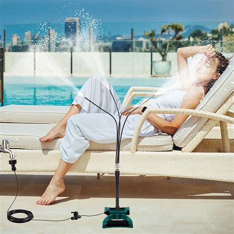 HASTHIP Misting System for Patios and Gardens - 10 m Hose and Flexible ...