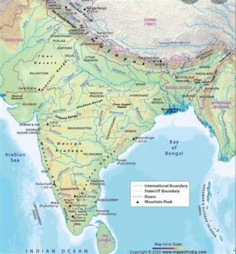 draw the map of major landform in India - Brainly.in