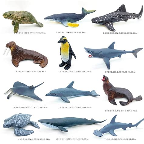 12 piezas de 1-3 pulgadas de vida marina de PVC en miniatura, con ...