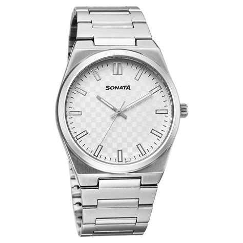 Buy Online Sonata Festive Quartz Analog Silver Dial Metal Strap Watch ...