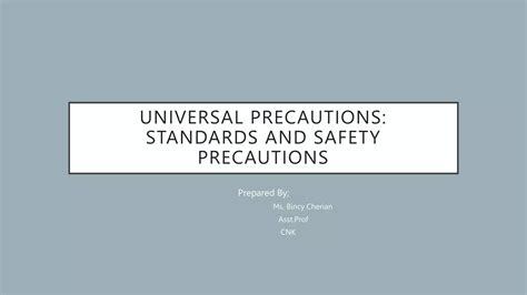 Universal Precautions | PPTX