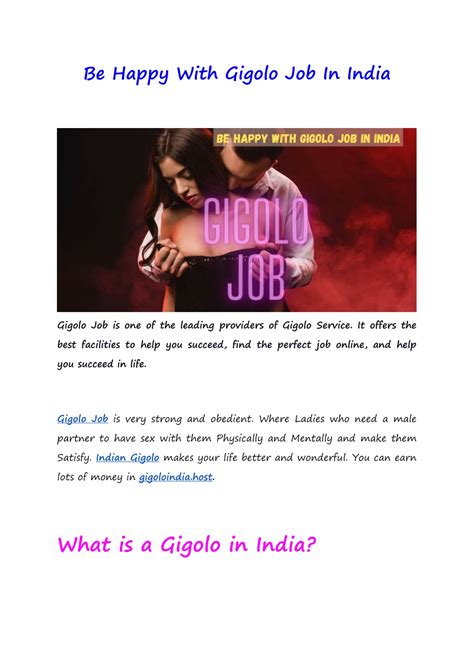 PPT - Be Happy With Gigolo Job In India PowerPoint Presentation, free ...