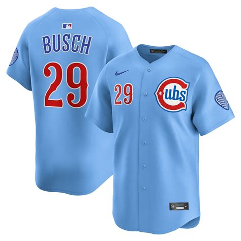 Michael Busch Chicago Cubs Nike Men's Light Blue 2nd Alternate Limited ...