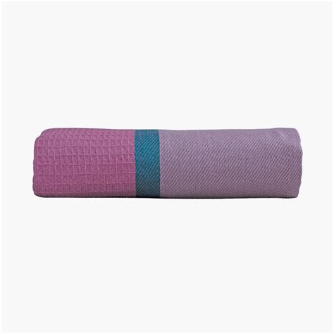 Buy PORTICO Pestemal Purple Textured Cotton Bath Towel - 75x150cm from ...