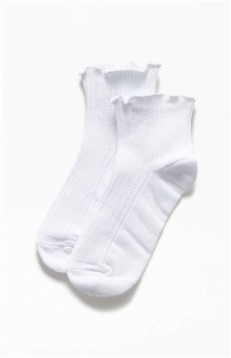 John Galt White Ruffle Socks | PacSun