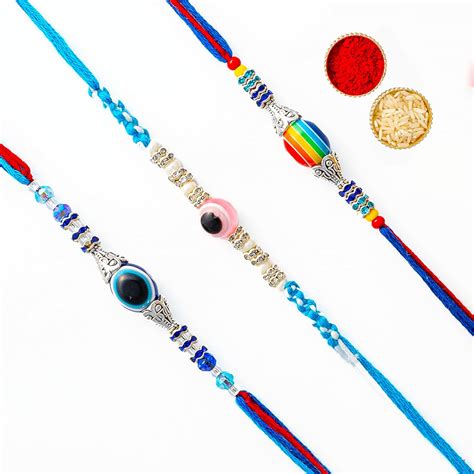 Buy TIRTHANSH VOCATIONS Rakhi Premium Evil Eye for Brother/Sister (set ...