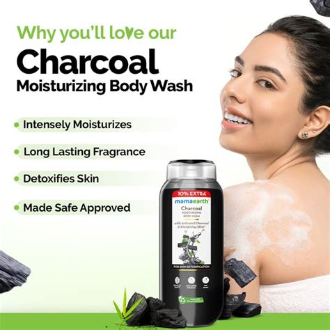 Charcoal Moisturizing Body Wash with Activated Charcoal & Energizing ...