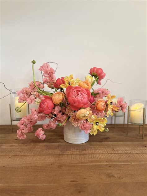 Coral Colored Flower Arrangements