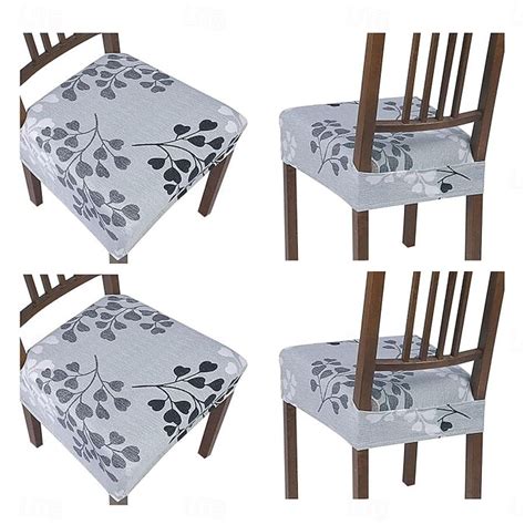4 Pcs Stretch Seat Covers for Dining Room Chair Cushion Cover Floral ...