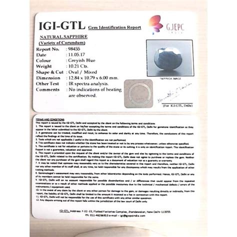 11.34 Ratti Natural blue sapphire with Govt. Lab Certificate-(2331 ...