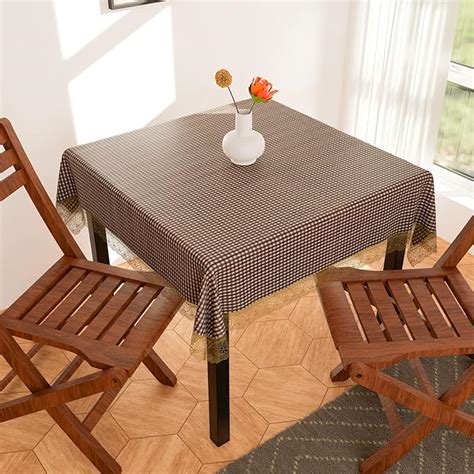 Buy Kuber Industries Polyvinyl Chloride Square Table Cover For 4 Seater ...