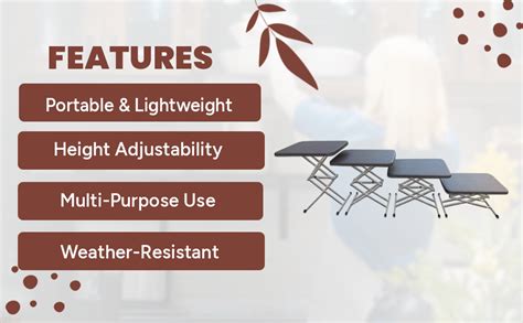 A to Z Hub Height Adjustable Multi-Purpose Plastic Table for Study ...