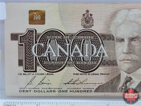 Canada $100 Bill 1988 : Bonin/Thiessen #BJH8968951 (See Pics for ...