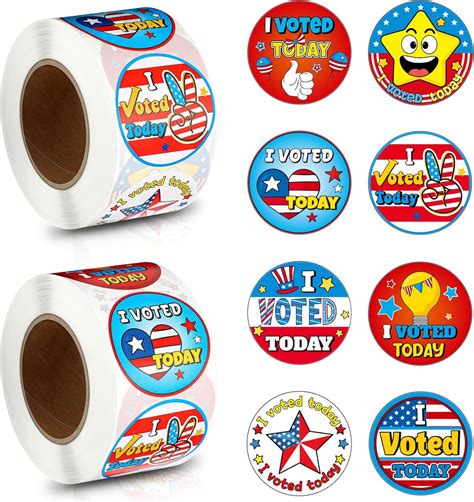 Amazon.com : Tenceur 2 Rolls/ 1000 Pcs I Voted Stickers 2025 for Kids 1 ...