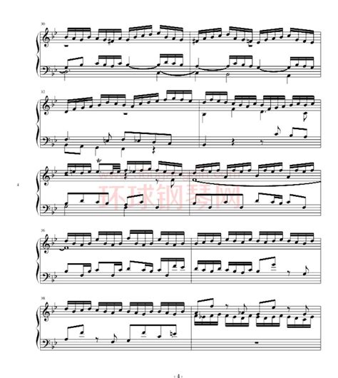 巴赫G小调赋格BWV578钢琴谱-环球钢琴网