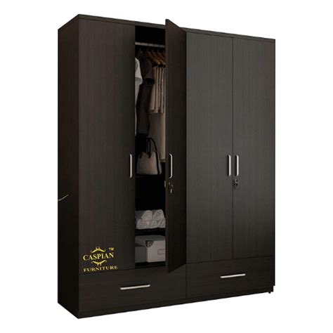 Engineered Wood 4 DOOR Wardrobe with 3 Drawers, 8 Shelves and Hanging ...