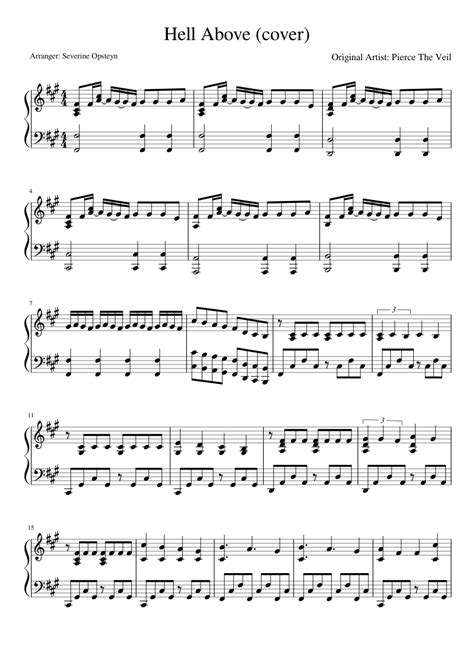 Hell Above - Pierce The Veil (piano) Sheet Music for Piano (Solo ...