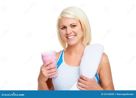 Protein shake woman stock photo. Image of adult, diet - 33122838