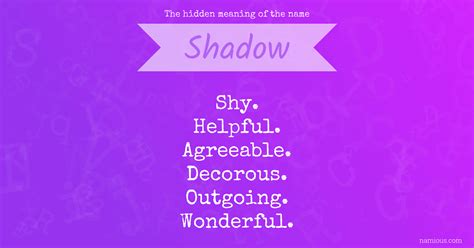 The hidden meaning of the name Shadow | Namious