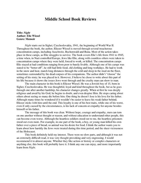 Book-review-examples-for-middleschool-students - Middle School Book ...