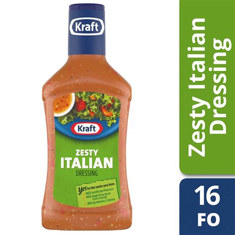 Kraft Zesty Italian Dressing, 16 fl oz Bottle - Walmart.com