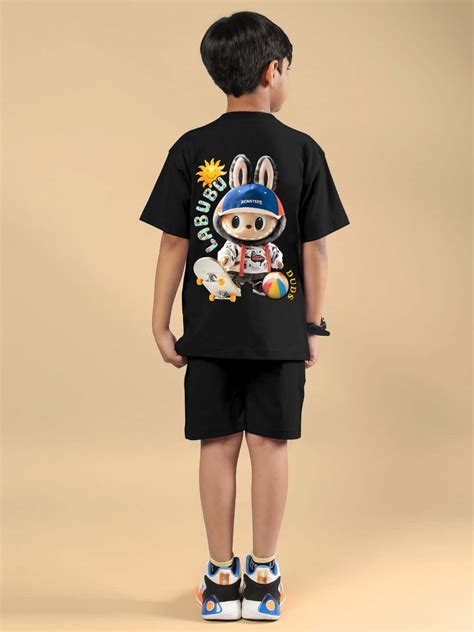 LABUBU MONSTERS CO-ORD FOR BOYS GIRLS BLACK | Buy Online at Wearduds India