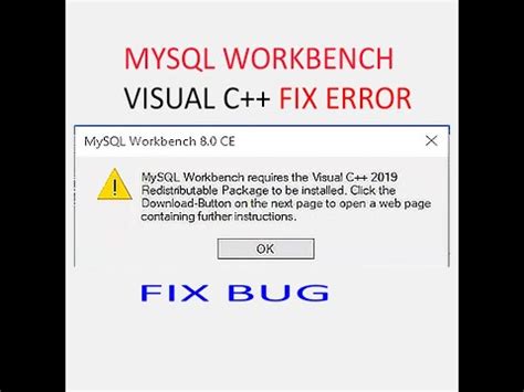 Image result for MySQL Workbench Requires Visual C 2019