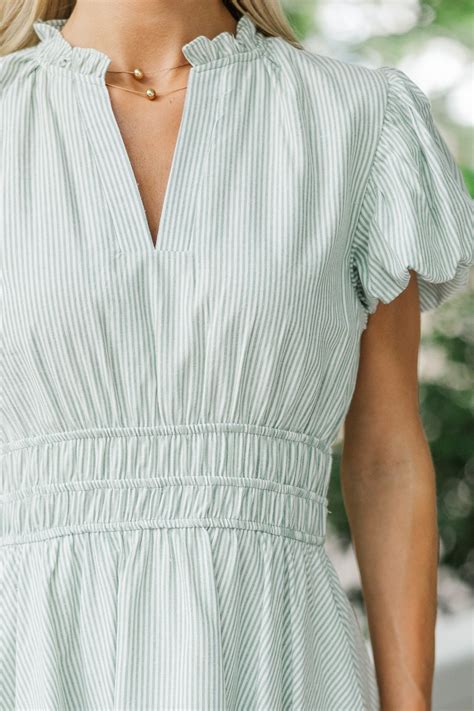 Let's Get Going Green Stripe Dress – Shop the Mint