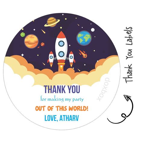 Personalised Round Thank You Labels | Space – mumma.com