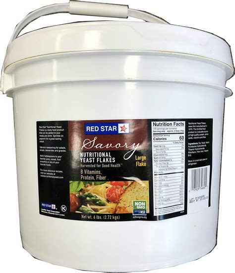 RED STAR Fortified Bulk Nutritional Large Yeast Flake, 6 Pound ...