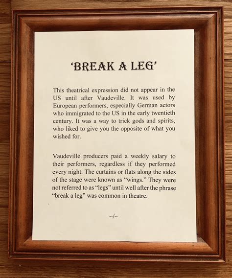 Why do theater people say “Break a Leg”? | Prop Agenda