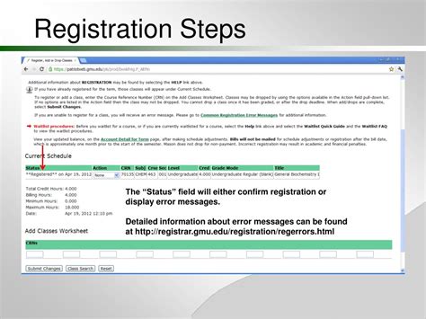PPT - George Mason University Registration Guide PowerPoint ...