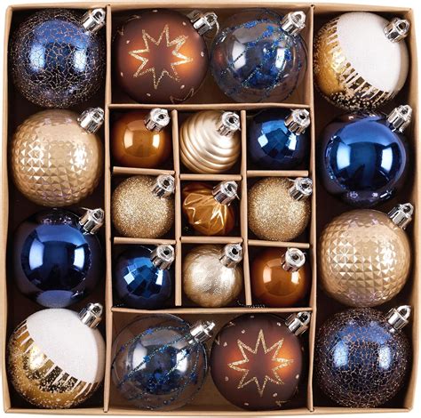 DecorbyHannah Christmas Ornaments Decorations,21ct Blue Copper ...