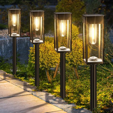 ALFIOT Solar Pathway Lights Outdoor,6 Pack Bright Solar Lights Outdoor ...