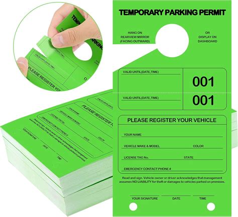 Amazon.com : 200 Pcs Yellow Parking Permit Hang Tag 7.75 x 4.25 Inch Mirror Hang Tags Car Hang ...