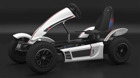 White Pedal Go Kart with Frame Race Rigged 3D | 3D Molier International