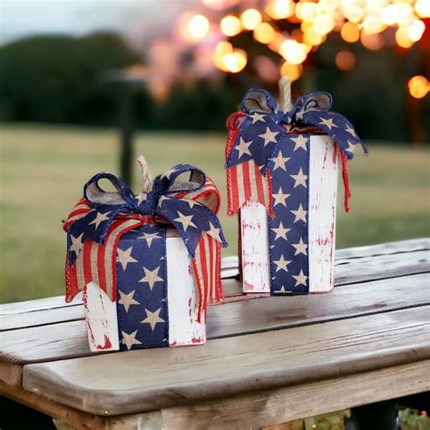 4th of July Table Decor, Patriotic Wood Blocks, 4th of July Decorations ...