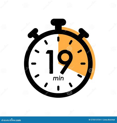 Nineteen Minutes Stopwatch Icon, Timer Symbol, Cooking Time, Cosmetic ...
