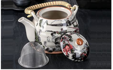 Buy SQUICKLE Beautifully Floral Printed Ceramic Tea & Coffee Kettle ...