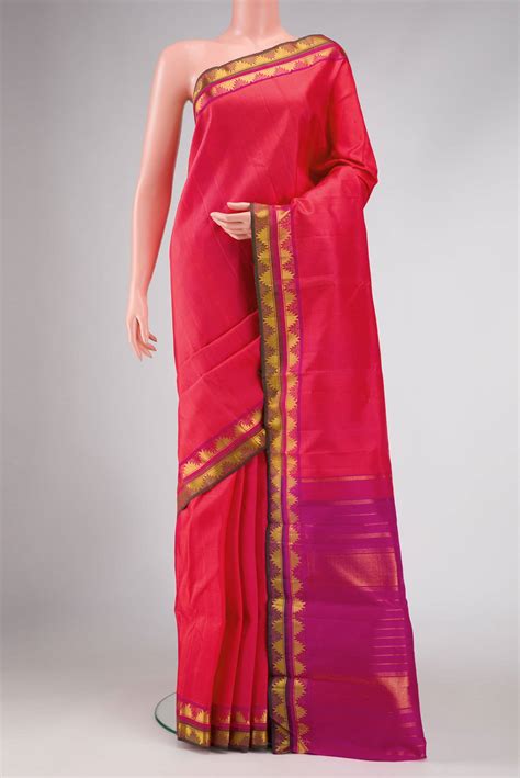 Coral Dual Tone Kanchipuram Silk Saree – Nalli Silk Sarees Pvt Ltd