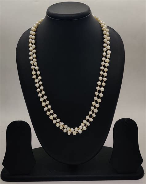 Double-Strand Irregular Freshwater Pearl Taar Mala | Jagdamba Pearls ...